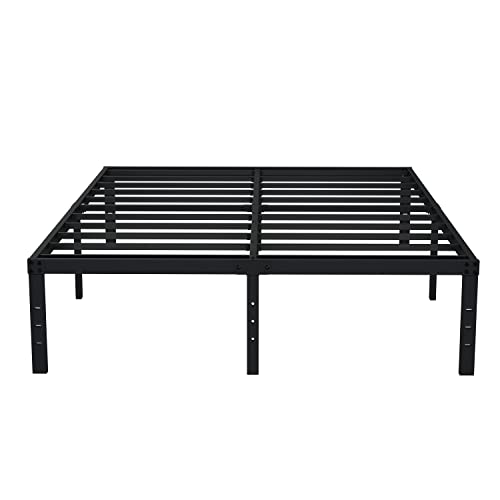 EMODA 16 Inch Platform King Bed Frame No Box Spring Needed, Heavy Duty Metal Mattress Foundation with Sturdy Steel Slats Support, Noise Free, Easy Assembly, Black by EMODA - Used condition - US$68.77