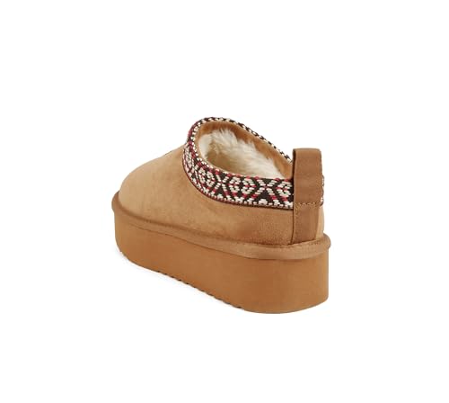 Image of Soda inchEagle inch ~ Women Round Toe Slip-On Flatform Lug Sole Sherpa-lined Slipper with Stitch Details