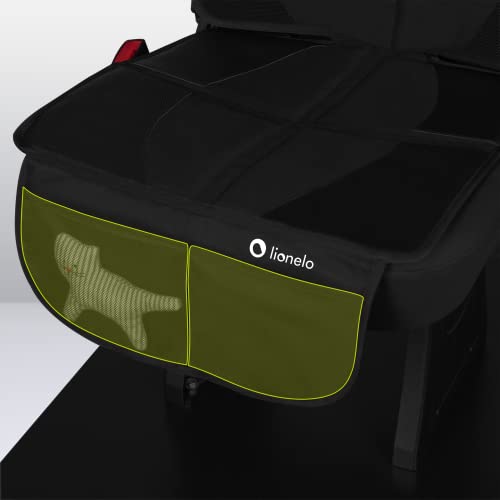lionelo Sikker Mata ochronna pod fotelikiem samochodowym, wodoodporna mata antypoślizgowa, odporna na uderzenia, regulowane paski mocujące, kompatybilna z ISOFIX, 2 kieszeniami