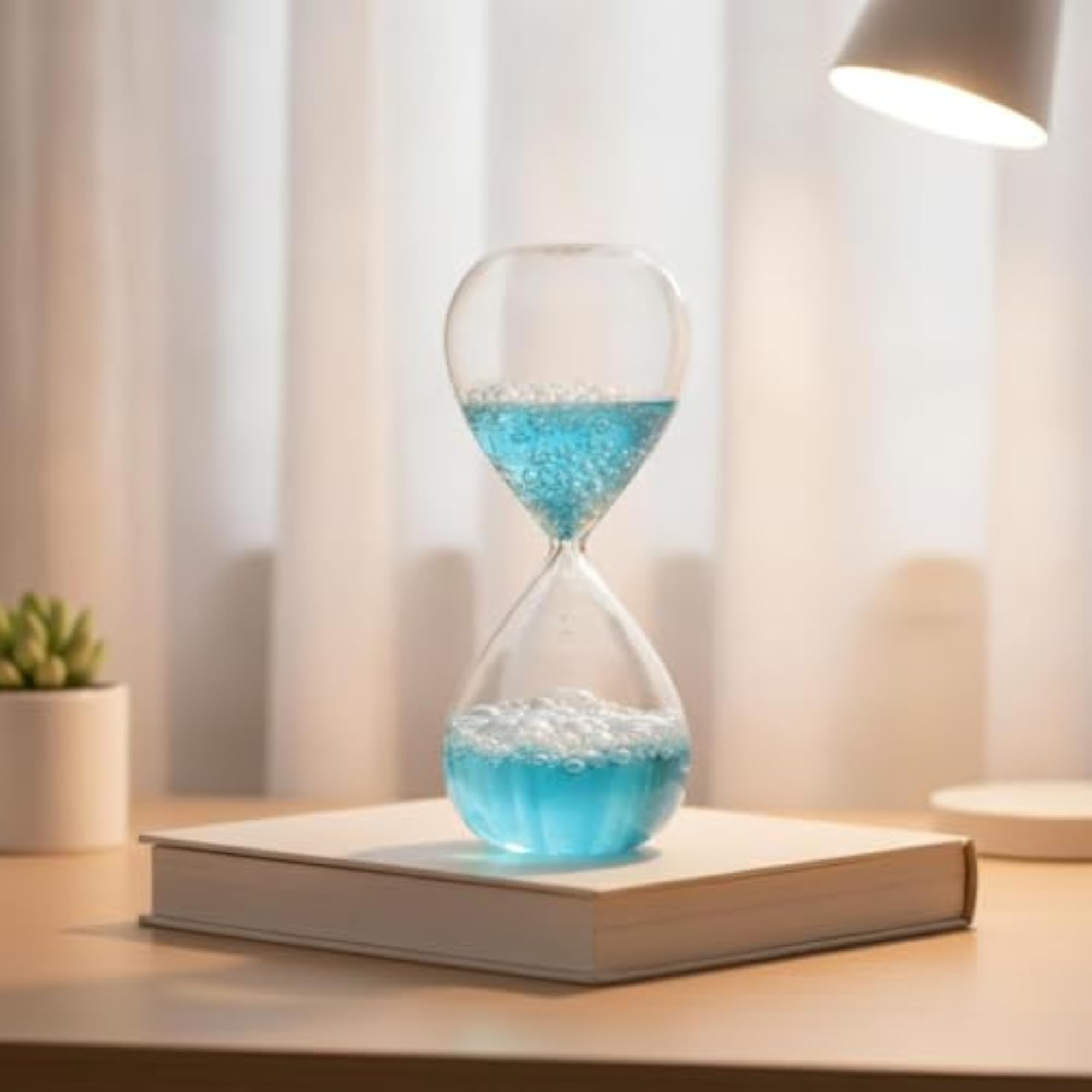 Bubble Hourglass Teardrop-Shaped Decorative Timer, Pink