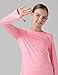 3 Pack Youth Girls Long Sleeve Shirts Active Dry Fit Athletic Performance Clothes Kids Teens Tees with Thumbholes (Set 6, X-Small