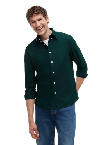 Image of Tommy Hilfiger Men's Long Sleeve Oxford Shirts in Regular Fit, Men's Button Down Shirts, Also Available in Big and Tall