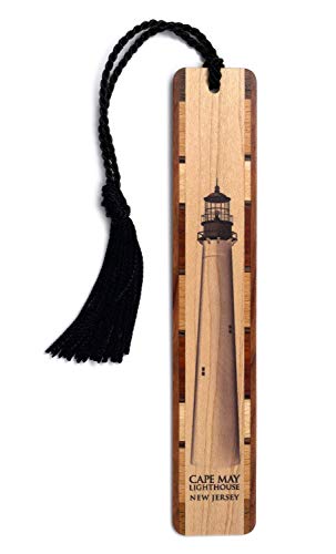 Lighthouse Cape May Handmade Wooden Bookmark with Tassel - Made in USA