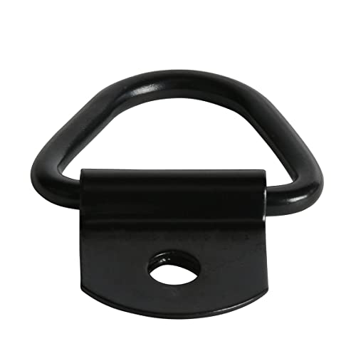 2" Diameter Black Steel V-Ring Bolt-On Trailer Cargo Tie-Down Anchor With Bolting Hole, Replacement For D-Ring Plastic Flush Mount Pan Fitting Tie-Down | For Trailers And Trucks #TOP1