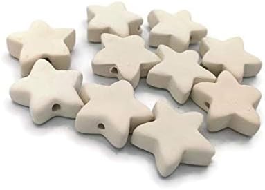 Handmade Ceramic Bisque Pieces Ready To Paint: A Creative and Versatile Craft Material for Painting, Glazing, Mosaics, and Jewelry Making (10Pc 25mm, Beads, White Clay)