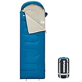 Disfruta de un cálido saco de dormir, el material exterior 100 % poliéster 190T hace que el saco de dormir sea muy suave e impermeable, mientras duermes te sentirás muy cómodo. La temperatura de confort es de 17 ℃/62,6 ℉ y la temperatura extrema es de 4 ℃/39,2 ℉. Puedes utilizar el saco de dormir en primavera, verano y otoño, cuando vayas de camping, hagas senderismo o montañismo, viajes como mochilero, o vayas de pesca