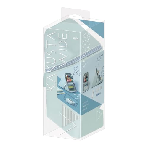 Image of Sonic Kakusta Portable Pen Stand Wide with Drawer Light Blue FD-2045-LB