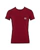 Man's Shiny Logoband Crew Neck T-Shirt RED XL Slim FIT #4
