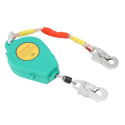 Self Retracting Lifeline 33ft 330lbs Fall Arrester Lanyard Protect Safety Harness Fall Protection with Alloy Steel Hook Steel Wire Rope(10m)