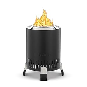 Tabletop FIre Pit with Stand, Mini Outdoor Low Smoke Firepit, for Backyard, Patio, or Camping, Travel Bag, (6) Firestarters, & Wood Pellets Included