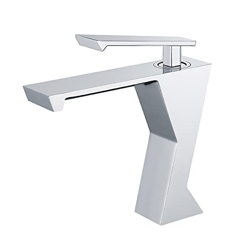 Robinet de lavabo de salle de bains G1/2 mitigeur gris monotrou