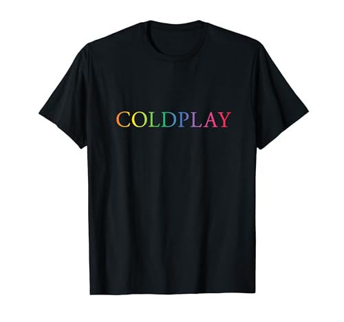 Coldplay Offizielles Logo T-Shirt Herren Schwarz S Kurzarm Klassische Passform T-Shirt Musik Exklusive Amazon Edition mit Coldplay-Logo