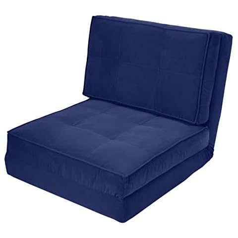 Urban Lifestyle Ultra Suede Convertible Flip Chair, Blue 28.5D x 26W x 24H in Cover