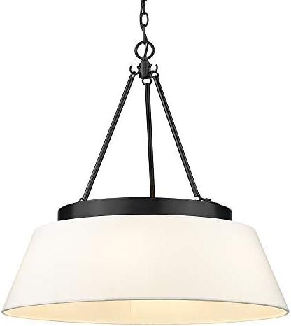 Golden Lighting Golden 3189-6 BLK-MWS Six Light Chandelier, Black- Ceiling Light, Chandeliers, Ceiling Light Fixture, Chandeliers for Dining Room, Dining Room Chandelier, Ceiling Light Fixtures