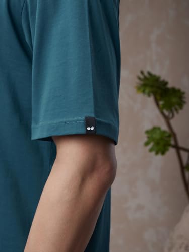 Image of Bewakoof Men's Solid Oversized Fit Half Sleeve Round Neck T-Shirt American Pima | | Lightweight | Multipurpose