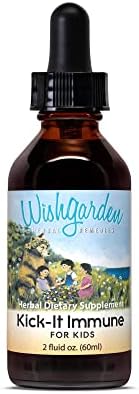WishGarden Herbs Kick-It Immune for Kids - Immune Support Supplement for Kids, Herbal Immune Defense & Immune Booster with Echinacea, OSHA, Elder, Rapid Baby and Toddler Immune Support Formula, 2oz