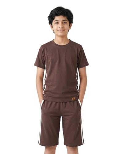 Image of FUNKRAFTS Kids Premium Cotton T-Shirt & Shorts Set for Boys - Half Sleeves Printed Summer Co-Ord Set with Pockets, Soft & Comfortable Casual Wear Outfit