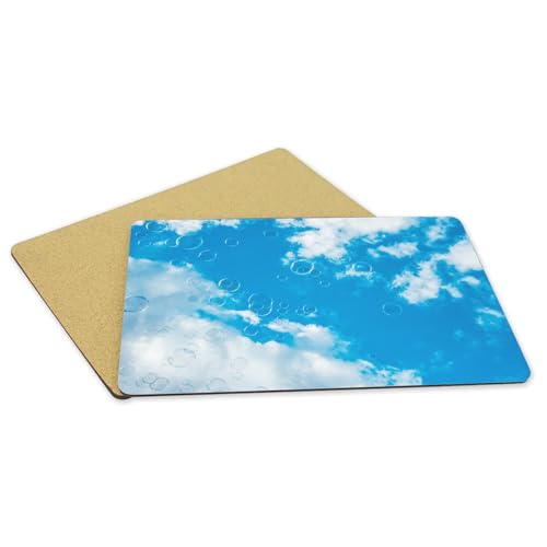 Sets de table ciel bleu lot de 4 napperons grand format en liège de 39,5x28,5 cm
