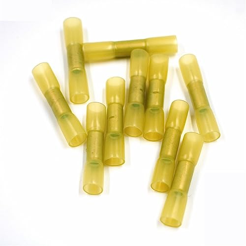 Connecteur bout à bout thermorétractable jaune 12-10 AWG pour câble de 4.0-6.0mm2 BHT 50 pièces