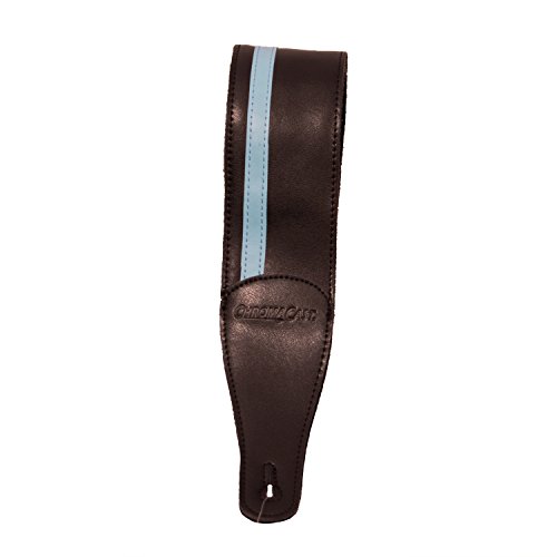 Chromacast Speed Série Cuir Racing Stripe Sangle de guitare Vintage Series Black w/ Daphne Blue - Les Beatles, Paul McCartney, John Lennon, RIngo Starr, George Harrison Chromacast Speed Série Cuir Racing Stripe Sangle de guitare Vintage Series Black w/ Daphne Blue – Image 5