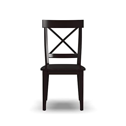 Home Styles Dining Chair Pair of Classic Dining Chairs, Wood, Black, 18-4/5 Inch W, 22-1/4 Inch D, 38-3/8 Inch H