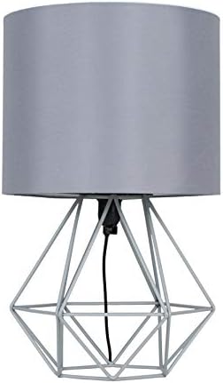 MiniSun Modern Brushed Chrome Metal Basket Cage Bed Side Table Lamp with a White Fabric Shade - Complete with a 4w LED Golfball Bulb [3000K Warm White]