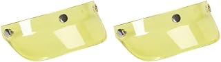 Visera para casco de motocicleta, 3 broches, accesorios vintage, color amarillo transparente, 181 x 105 mm, 2 unidades