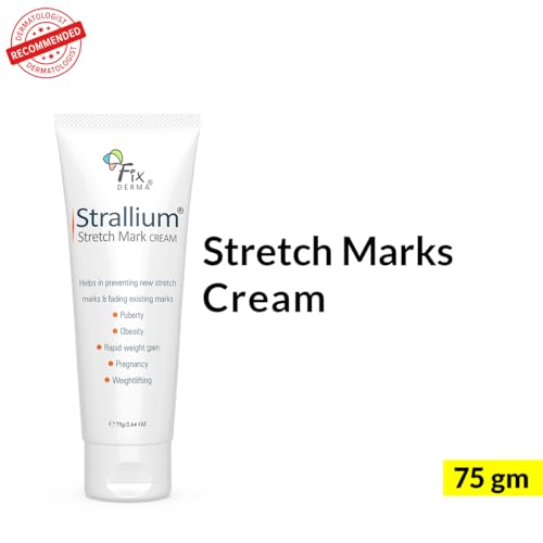 Fixderma Strallium Anti Stretch Mark Cream with 10% Aloe Vera Gel | Stretch Mark Cream | Stretch Mark Cream for Pregnancy | Stretch Mark Remover - 2.64 Oz