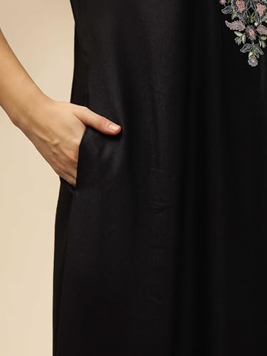 Image of 9shines Label Stylish Alpine Nighty Maxi for Women | Full Length Trendy Nightgown | Premium Nightdress | Nightwear | Heavy Embroidery Nighty with Pockets(2891)