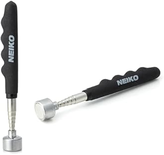 NEIKO 25 Lb Telescoping Magnetic Pickup Tool, 30" Extendable, Silver Stainless Steel, Cylindrical, 1" Head, 25 Lb Pull Force