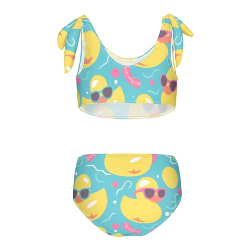 KLL Rubber Duck Sunglasses Girl Two Piece Bikini Set Beach Swimsuits Swimming Suits Adjustable Shoulder Strap2