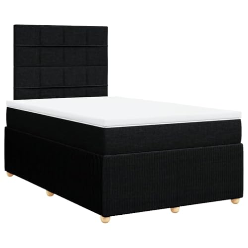 Groß Bettrahmen Mit Stauraum Tagesbett,Boxspringbett mit Matratze Schwarz 120x190 cm Stoff für Kleine Räume, Robust und Stabil – Bild 4