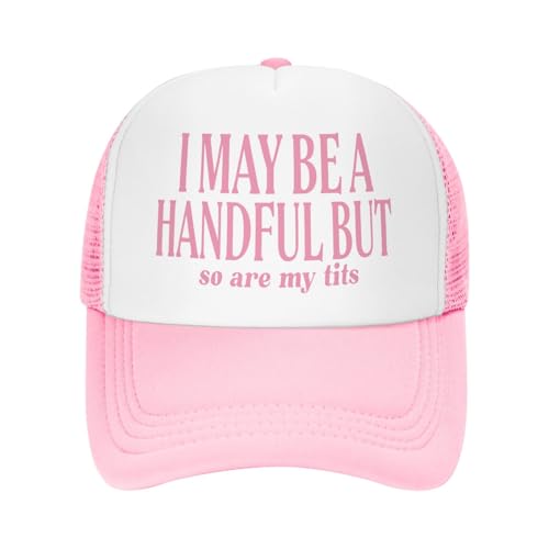 Funny Trucker Hats for Women: Inappropriate Adult Humor Gag,for Bachelorette & Girls Trips | Trendy Pink Summer Caps