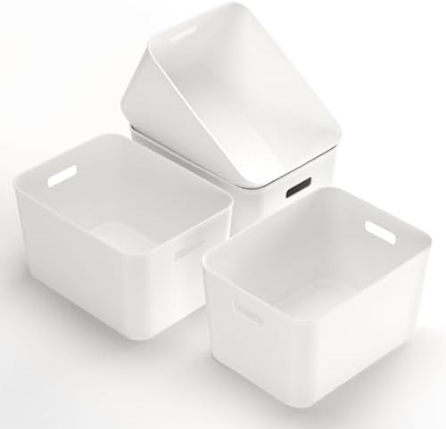 Cetomo 17L*4 Cesta de Almacenamiento de Plástico, Caja de Almacen...