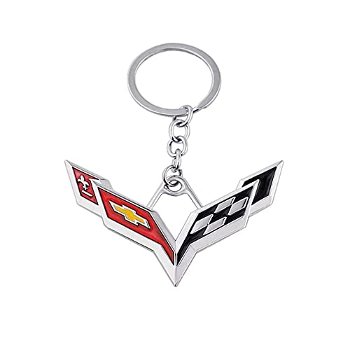 Mioteila Fit Corvette Car Key Chain for Cor C4 C6 C5 C7 C8 Z06 KeyChain for Men and Women Family Present Key Ring Accessories
