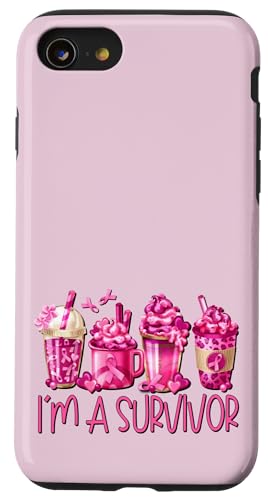 Im A Survivor Pink Ribbon Coffee Mugs Breast Cancer Survivor Carcasa para iPhone SE (2020) / 7/8