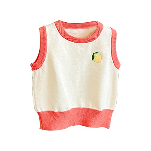 Kids Baby Boy Girl Trendy Sweater Vest Knitted Cartoon Round Neck Pullover Sleeveless Spring Autumn Children's Vest