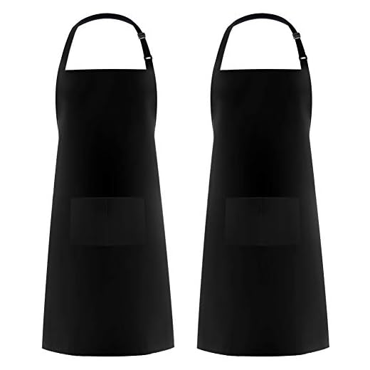 Syntus 2 Pack 100% Cotton Adjustable Bib Apron with 2 Pockets Cooking Kitchen Aprons for Women Men Chef , Black