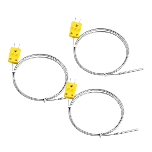 K Type Thermocouple Probe,3 Pack,1M Cable,0-500°C Grounded Tip | Stainless Steel Sheath, Mini K Connector, 3.3ft Cable, for Motor, Bearing, HVAC, 3D Printer & Surface Temperature Testing