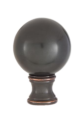 B&P Lamp® Smooth Ball Design, 32mm Solid Brass Finial, Oiled Bronze Finish