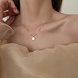 TseenYi Opal Pendant Necklace Minimalist Opal Necklace Square Opal Crystal Neckace Chain Jewelry for Women and Girls(Gold)
