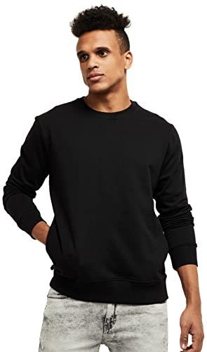 Image of Max Men Solid Crew Neck Cotton Sweatshirt