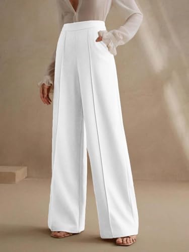 Image of KOTTY Women's Formal and Casual Pants - Straight Palazzo and Wide Leg Trousers for Women in Cotton Lycra and Stretchable Fabric
