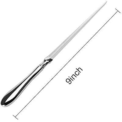 Letter Opener 2 Pieces Silver Envelope Opener Knifes Metal Letter Opening Knife 9 Inches Envelope Slitter (Silver)
