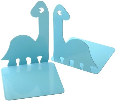 Artkingdome 1Pair Cute Bookend Cartoon Dinosaur No Skidding Bookends Book End Stand Holders Kid Room Boy Organizer Library Bookend Gift Blue