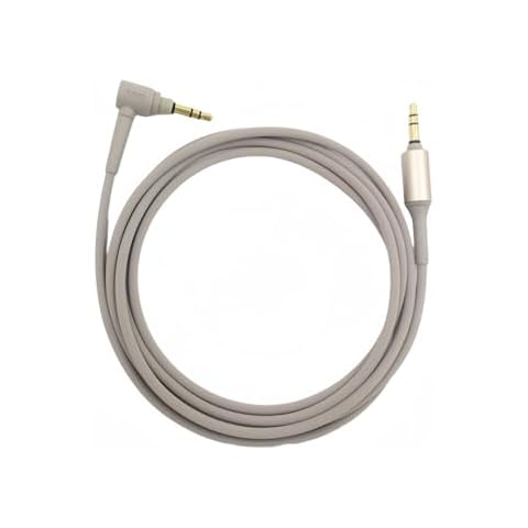 Rillpac WH1000XM3 Headphone Cable Replacement Aux WH1000XM Audio Cord Compatible with Sony WH-1000XM4 WH-1000XM5 MDR-100ABN WH-H900N WH-CH700N MDR-XB950B MDR-1000X MDR-1A Headphones (Gold/Grey) Cover
