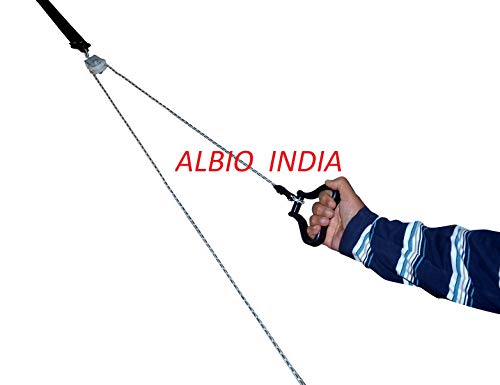Image of Albio Plastic Handle Overhead Hand Shoulder Pulley Equipment Kit with Rope for Home Gym Exercise and Physical Therapy (Multicolor)