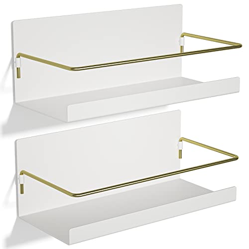 Szqinji Magnetic Spice Rack Organizer Set Of 2, Strong Magnetic Shelf For Refrigerator Space Saving Kitchen Organization, Metal Fridge Shelves For Holding Spices, Jars, Bottle, White #TOP6