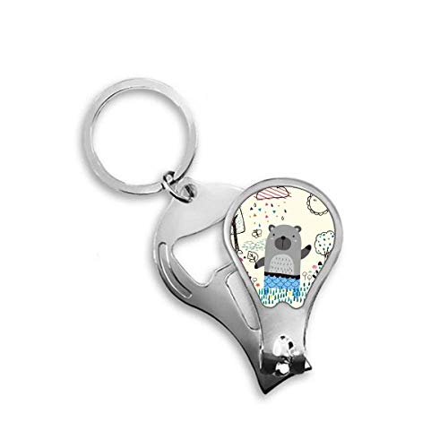 Coupe-ongles dessin rhinocéros bleu accessoire manucure acier