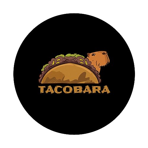 Tacobara Taco Capybara Funny Animal Graphic Capibara Novelty PopSockets Swappable PopGrip, Black - Image 3